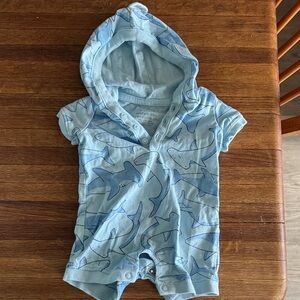 Carter’s Blue Shark Print Baby Romper